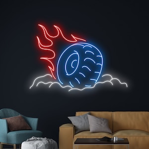 Fire Car Wheel Neon Sign, Flaming Wheel Led Sign, Burning Wheel Led Light, Racing Car Neon Light, Driver Room Wall Decor, Racer Neon Light