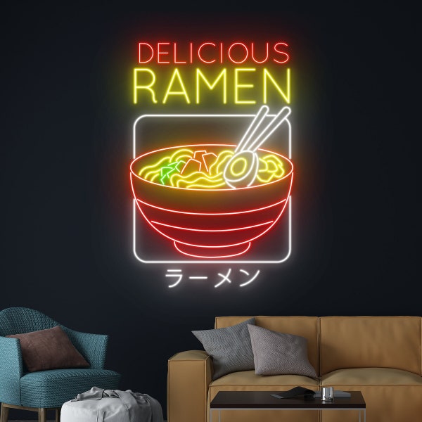 Delicious Ramen Neon Sign, Japanese Noodles Led Sign, Ramen Noodle Led Light, Japan Restaurant Neon Light, Food Shop Store Room Wall Decor
