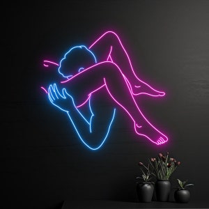 Custom Cuddling Couple Led Sign, Couple Body Neon Light, Sexy Couple Led Lights, Naked Couple Neon Signs, Abstract Couple Room Wall Decor