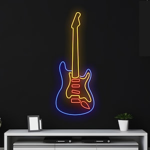 Custom Guitar Led Sign, Electric Guitar Neon Light, Guitar Shop Store Neon Sign, Music Instrument Led Light, Music Band Room Studio Led Sign