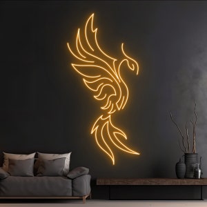 Phoenix Neon Sign, Phoenix Wall Light, Bird Neon Wall Art for Home, Bar, Game Room, Custom LED Light Sign Decor, Home Bar Decor
