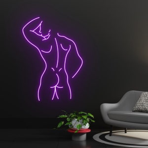 Sexy Man Body Neon Sign, Naked Man Neon Light, Man&#39;s Muscle Back Shoulder Led Light, Custom Neon Sign, Bedroom Gym Neon Signs, Wall Decor