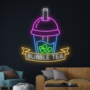 Bubble Tea Neon Sign, Boba Tea Neon Light, Milk Tea Led Sign, Tea Drink Led Light, Nursery Room Wall Decor, Cafe Neon Light, Coffee Led Sign