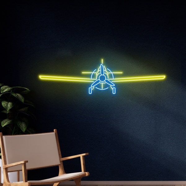 Airplane Tractor Neon Sign, Air Plane Led Light, Plane Led Sign, Aircraft Neon Light, Jet Room Wall Decor, Biplane Sky Machine Neon Light