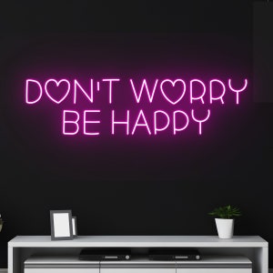 Custom Don't Worry Be Happy Neon Sign, Custom Quote Name LED Light ...