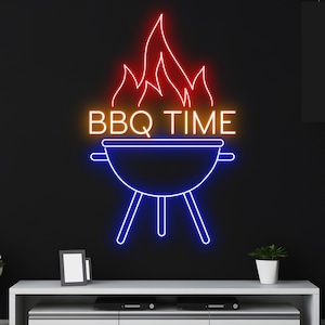 Custom BBQ Time Neon Light, BBQ Neon Sign, Barbecue Led Light, Grill Led Sign, BBQ Grill Restaurant Party Wall Art, Picknick Celebration Decor