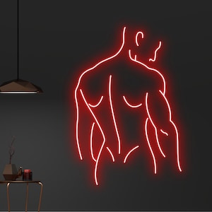 Custom Man Body Led Sign, Naked Man Neon Sign, Sexy Man Led Light, Man Muscle Neon Sign, Men&#39;s Back Neon Light, Men&#39;s Shoulder Bedroom Decor