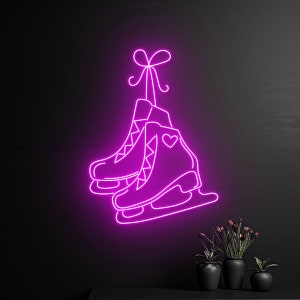 Ice Skates Neon Sign, Ice Skating Led Sign, Ice Skates Led Light, Ice Skating Neon Light, Skating Room Wall Art Decor, Game Neon Light