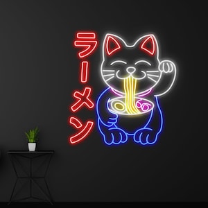 ネオンサイン ラーメン ネコ