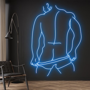 Sexy Man Body Neon Sign, Naked Man Neon Light, Man Line Led Light, Custom Back Shoulder Neon Sign, Bedroom Gym Neon Sign, Man&#39;s Muscle Sign