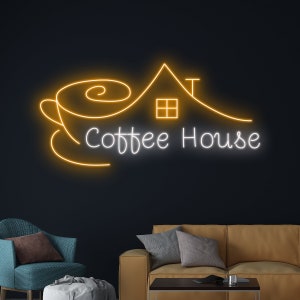 Coffee House Neon Sign, Coffee Neon Light, Drink LED Light, Cafe Led Sign, Coffee Shop Wall Room Art Decor, Coffee Drinking Store Neon Light