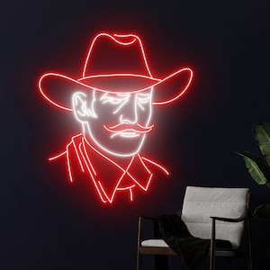 Cowboy Neon Sign, Cowboy Man Led Light, Western Man Cave Neon Light, Country Living Led Sign, Rodeo Room Wall Decor, Cowboy Hat Neon Light