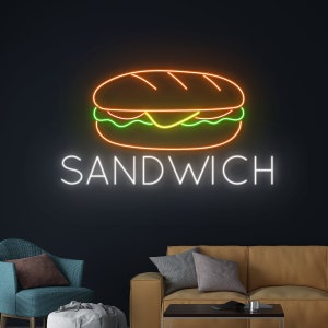 Sandwich Neon Sign, Sandwich Led Sign, Sandwich Led Light, Sandwich Neon Light, Street Food Shop Room Wall Decor, Restaurant Store Led Light