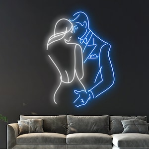 Paar-Leuchtreklame, Linie Liebhaber-LED-Schild, Benutzerdefinierte Leuchtreklame, Liebhaber-LED-Schilder, Wanddekor, beste Geschenke, Valentinstag-Leuchtreklame, Hochzeit-Neondekor