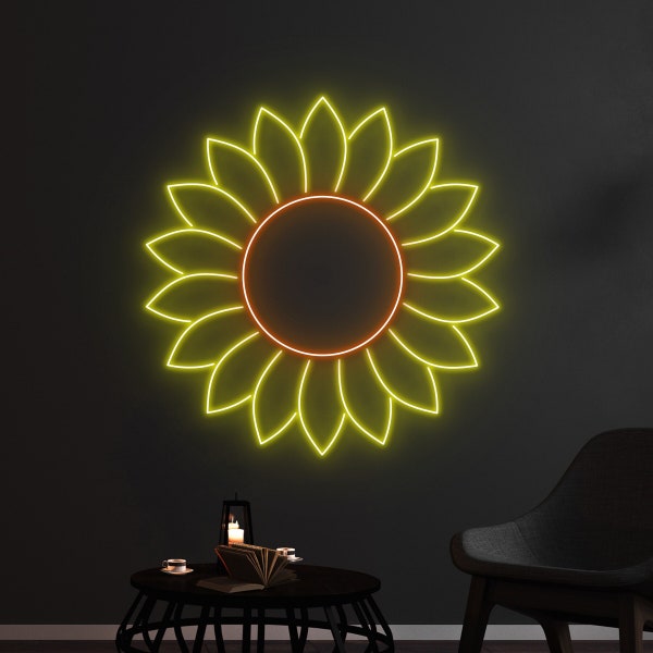 Sunflower Room Dual Color LED Enseigne Lumineuse Neon Sign Vert Et Bleu