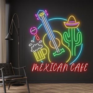 Custom Mexican Cafe Neon Signs, Personalized Mexico Cafe Neon Lights ...