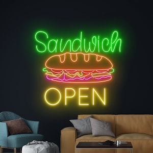 Sandwich Open Neon Sign, Sandwich Led Sign, Sandwich Led Light, Street Food Shop Room Wall Decor, Vietnamese Restaurant Store Led Light