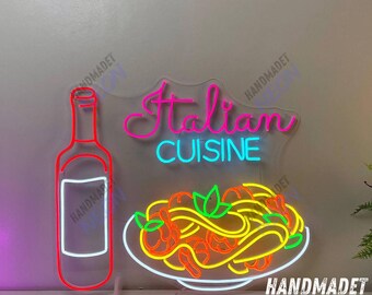 Italian Cuisine Neon Sign, Italian Restaurant Led Sign, Italian