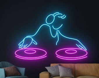 DJ Led Sign, DJ Neon Light, DJ Neon Sign, Music Player Led Light, Music Room Wall Decor, Bar Pub Neon Light, Club Led Sign, Show Led Light