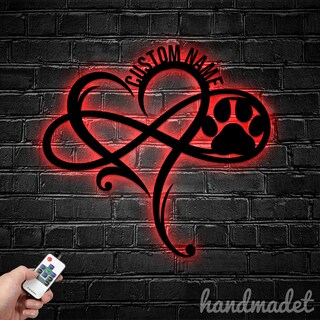 Insegna Luminosa LED Personalizzata Con Nome E Simbolo Hockey – 16 Colori Con Telecomando – Decorazione Da Parete In Metallo Per Regalo Di Natale (Style 8)