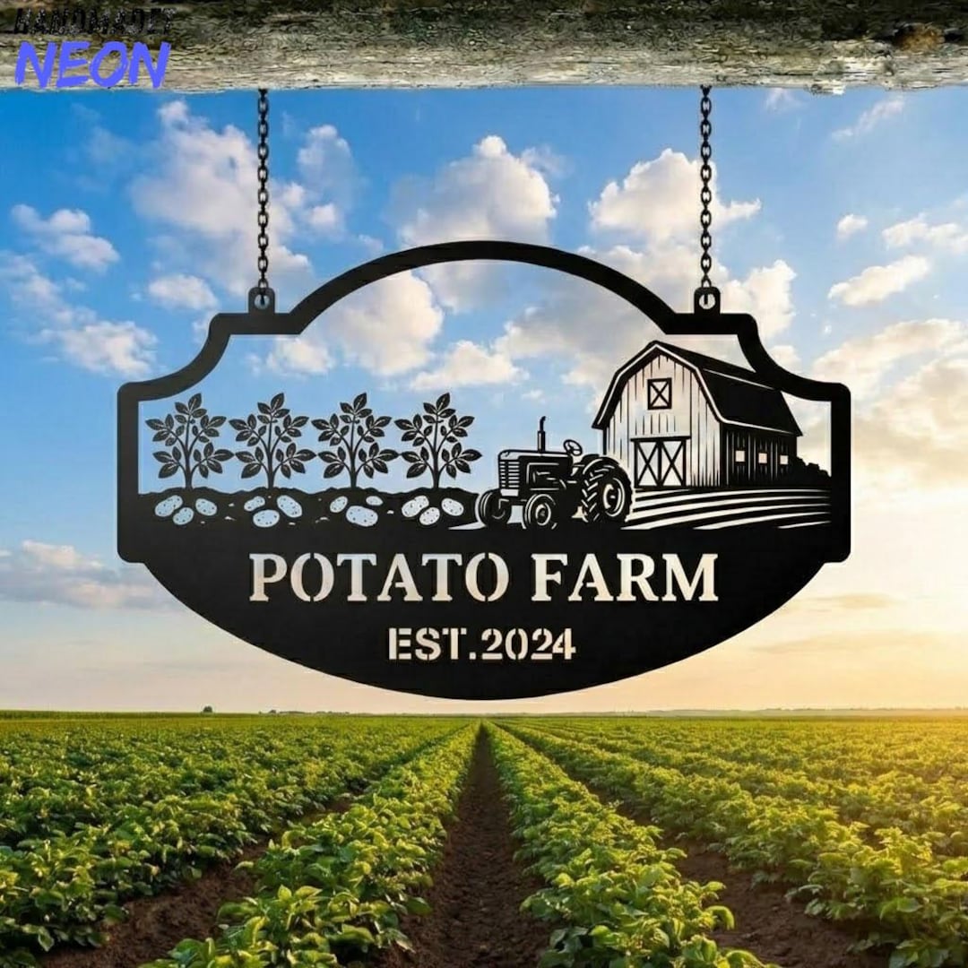 Rustic Potato Sign Custom Potato Farm Outdoor Metal Sign, Personalized Tractor Decor ...