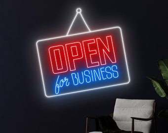 Open For Business Led Sign, We Are Open Neon Sign, Open Led Light, Custom Text Neon Light, Personalized Room Wall Decor, Welcome Neon Light