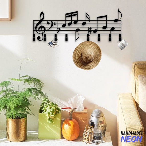 Lntyq Decorazione da parete in metallo con note musicali, decorazione