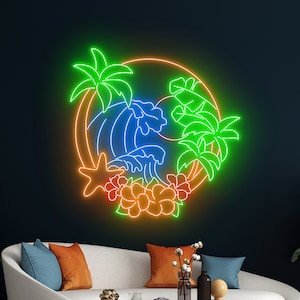 Summer Vibes Led Sign, Beach Neon Sign, Aloha Beach Led Sign, Summer Wall Decor, Party Neon Sign, Restaurant Led Sign, Bar Club Led Signs