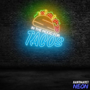 Neonreclame taco&#39;s, aangepaste led-tacobarverlichting, leuk Mexicaans etensbord voor restaurant, wanddecoratie feest
