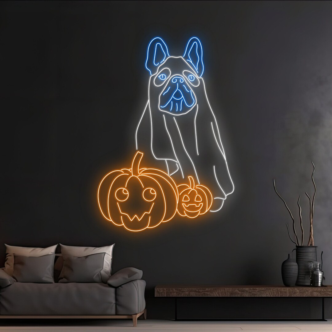 Custom French Bulldog Ghost Neon Sign Dog Ghost LED Light Etsy