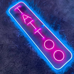 Tattoo LED-Schild, Vertikales Tattoo LED-Schild, Wanddekor, Bar Neon Sig, Benutzerdefinierte Leuchtreklame, Vertikales Tattoo LED-Schild, Leuchtreklame, Shop-Leuchtreklame