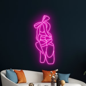 Ballet Shoes Neon Sign, Ballet Shoes Dance Led Sign, Ballerina Dancer Neon Light, Ballet Dancer Led Light, Ballet Fan Club Room Wall Decor