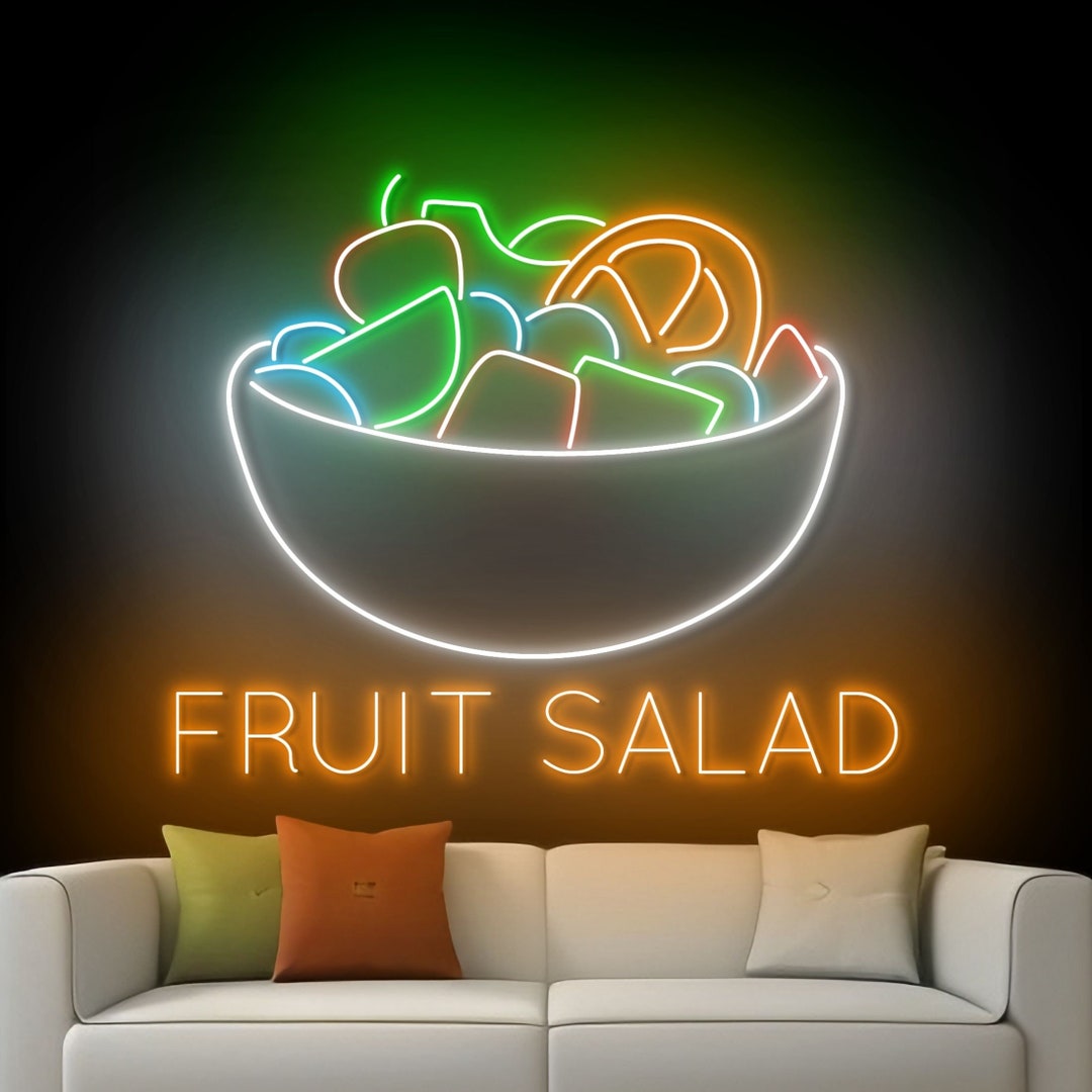 Fruit Salad Neon Wall Sign, Salad Led Wall Light, Salad Food Led Wall ...