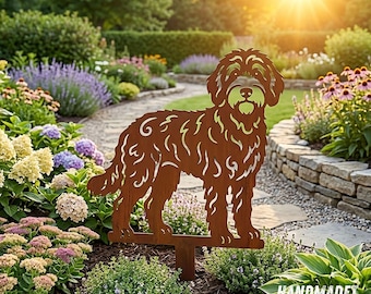Custom Metal Labradoodle Garden Stake, Dog Memorial Metal Sign, Pet Lover Outdoor Gift