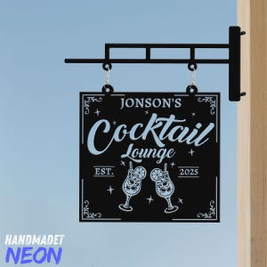 Custom Metal Bar Sign: Personalized Cocktail Lounge, Home Pub Decor