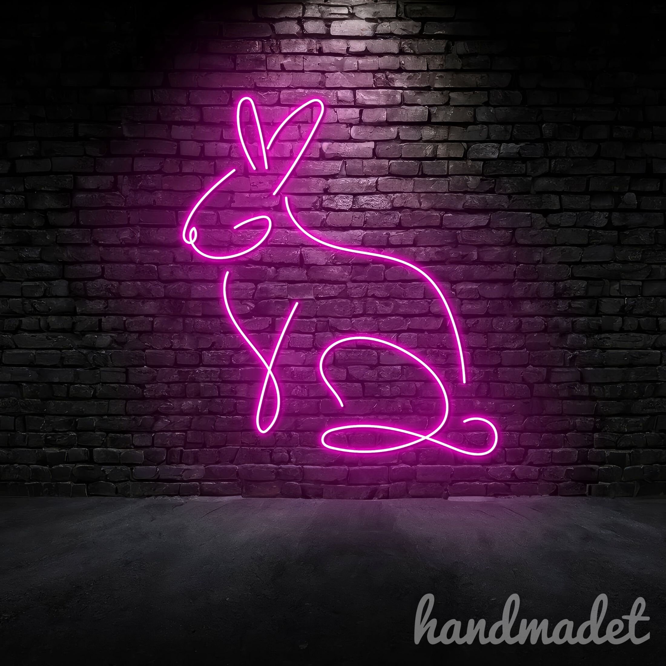 Line Rabit Neon Rabbit Neon Wall Sign, Rabbit Lover Led Wall Sign, Animal Neon Wall ...
