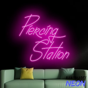 Piercing Station Neon Sign, Piercing Studio Led Sign, Piercing Neon Light, Piercing Neon For Piercing Studio Wall Art, Piercing Studio Decor