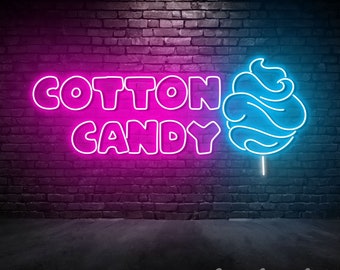 Cotton Candy Neon Sign, Cotton Candy Led Sign, Candy Neon Light