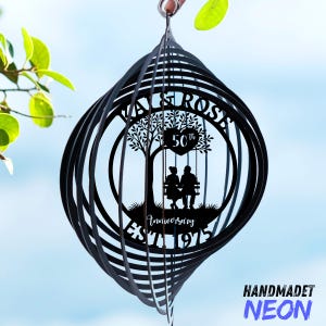 Personalized 50th Anniversary Wind Spinner: Metal Garden Decor