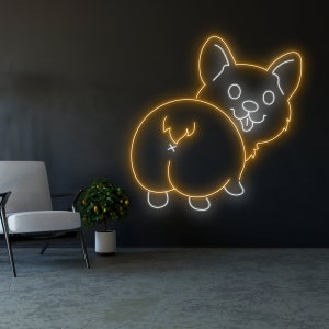 Corgi Neon Sign, Corgi Butt Neon Sign, Cute Corgi Led Neon Sign, Corgi Neon Light, Corgi Led Lights, Corgi Butt Neon Light, Corgi Lover Sign