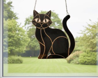 Cat Stained Glass: Cat Lover Window Hanging Decor, Custom Pet Lover Gift