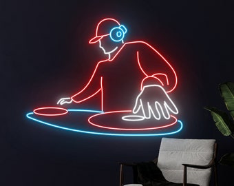 DJ Led Sign, DJ Neon Light, DJ Neon Sign, Music Player Led Light, Music Room Wall Decor, Bar Pub Neon Light, Club Led Sign, Show Led Light