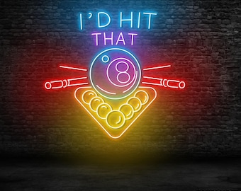 Billiards Neon Sign, Billiards LED Wall Light, Pool Light for Game Room, Bar, Man Cave or Billiard Hall Decor, Billiards Sign