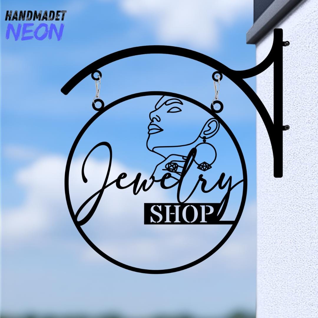 Jewelry Rack Topper Sign Examples Jewelry Shop Metal Hanging Sign: Custom Boutique Store Sign, Jewelry ...