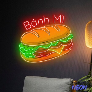 Banh Mi Neon Sign: Vietnamese Sandwich LED Wall Art