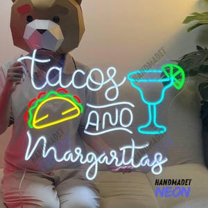 Tacos and Margaritas Neon Sign, Tacos and Margaritas Neon Light, Margaritas LED Light, Margaritas LED Sign, Room Wall Decor, Tacos Signs