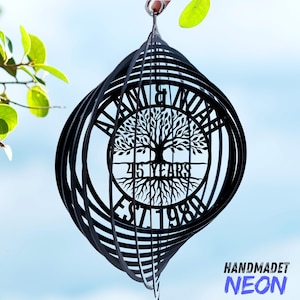 Personalized 45th Anniversary Wind Spinner: Outdoor Garden Decor