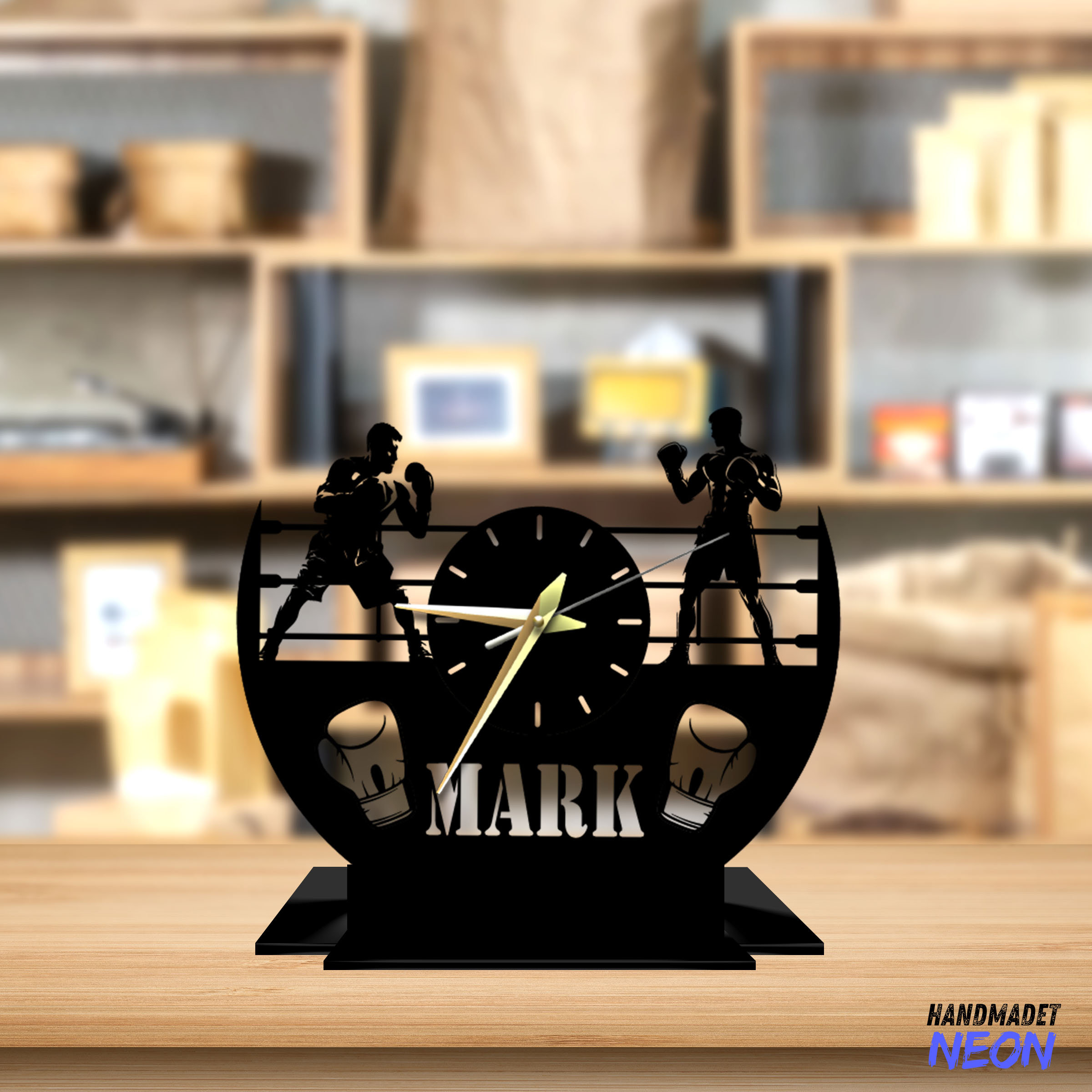 Custom Boxing Tabletop Metal Clock, Boxer Office Desktop Clock, Boxing ...