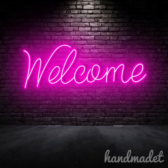 Welcome Neon Wall Sign, Open Led Wall Sign, Custom Text Neon Wall