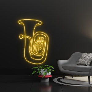 Tuba Neon Sign, Tuba Led Sign, Tuba Led Lights, Custom Neon Lights, Music Instrument Neon Lights, Tuba Neon Lights, Tuba Signs